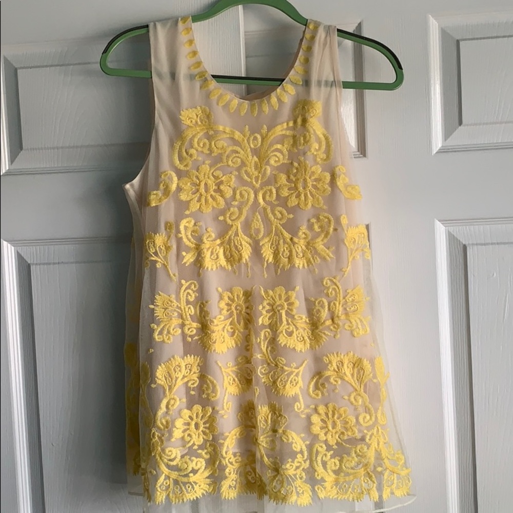 Yellow dressy tank top